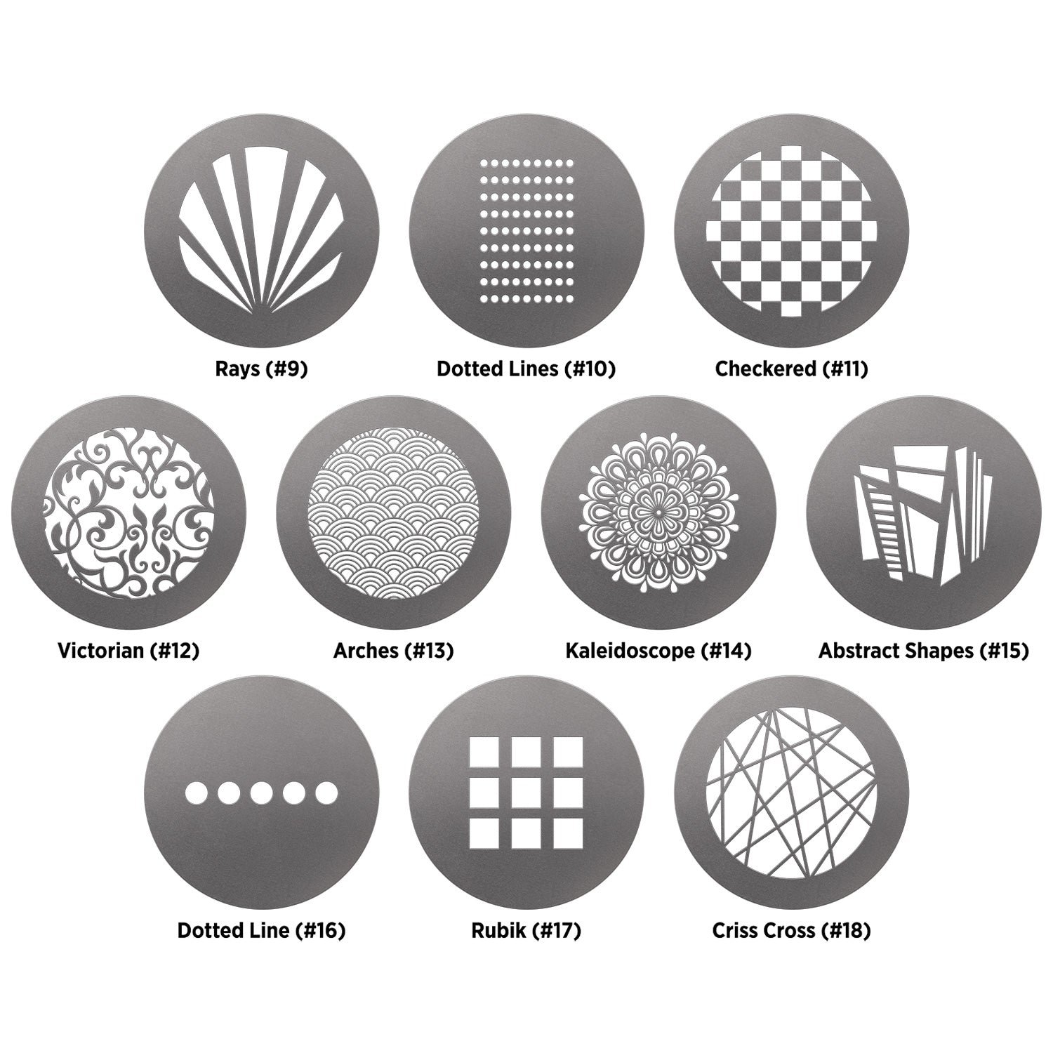 Lindsay Adler Optical Spot Pattern Gobo Pack - 10 Pack for Professional Photography & Stage Lighting - Perfect for Studio, Theater, and Event Lighting Effects