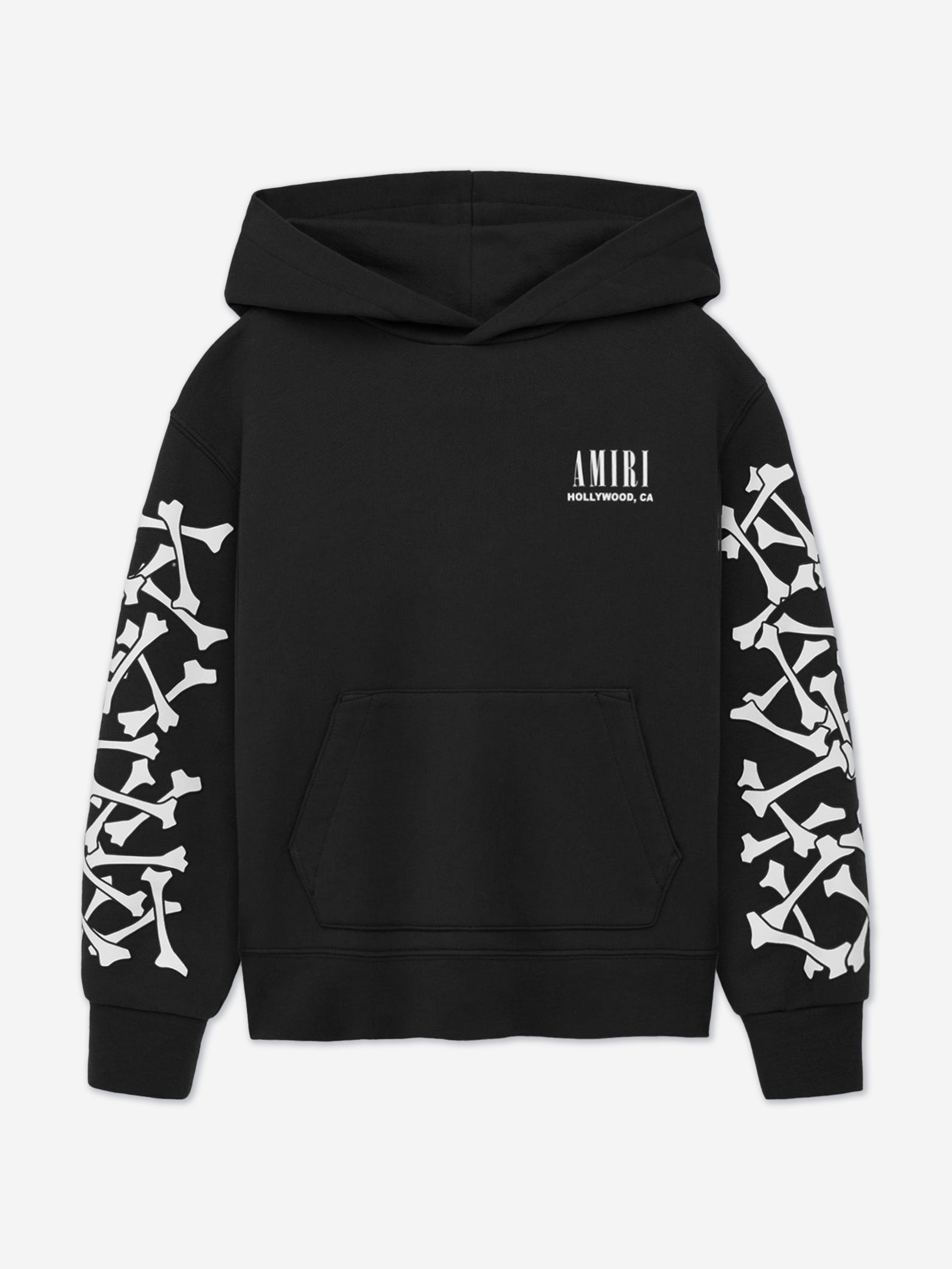 Amiri Kids Bones Hoodie - Black Cotton Pullover for Boys & Girls | Stylish Streetwear for Everyday Wear & Casual Outings