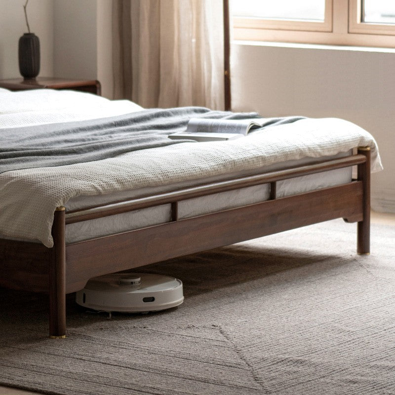 Premium Black Walnut & Ash Solid Wood Bed Frame - Handcrafted Queen/King Size Bed for Modern & Rustic Bedrooms - Perfect for Master Suites, Guest Rooms & Farmhouse Style Homes