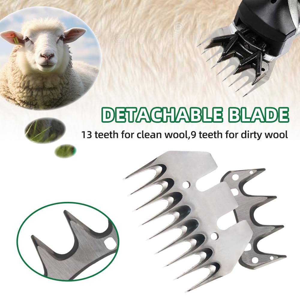 Professional 9-Tooth Sheep Shearing Comb & Cutter Blade Set - Heavy Duty Straight Blade for Sheep, Alpaca, Goats - Essential Farm & Livestock Grooming Tool for Wool Harvesting & Animal Care