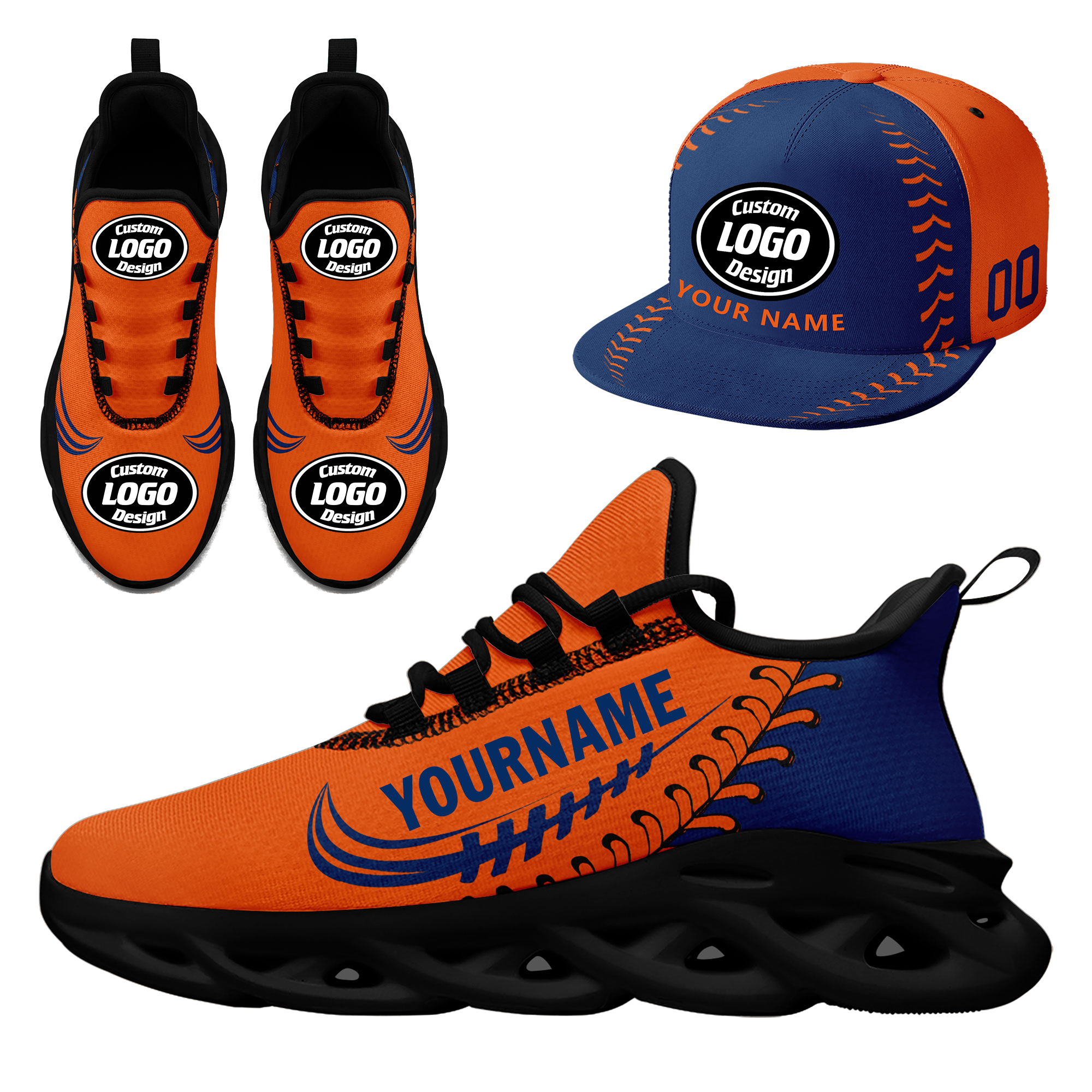 Custom MaxSoul Shoes and Hat Combo - Personalized Sneakers & Cap Set for Men - Perfect for Running, Gym Workouts, and Streetwear Fashion