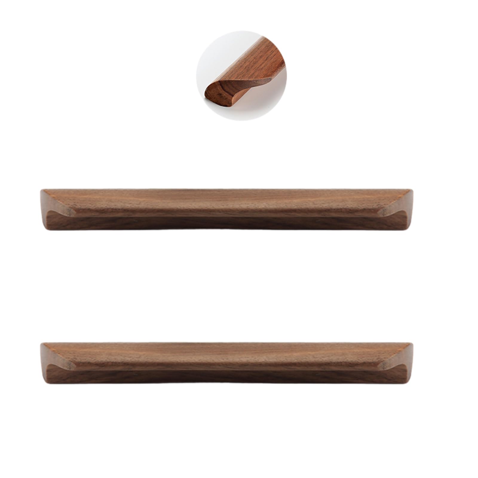 Solid Wood Cabinet Door Knobs and Pull Handles - 2 Pack Walnut Kitchen Cabinet Hardware for Wardrobe, Drawers & Chest - Durable Wooden Handles (128mm) - Perfect for Modern Kitchens & Home Decor