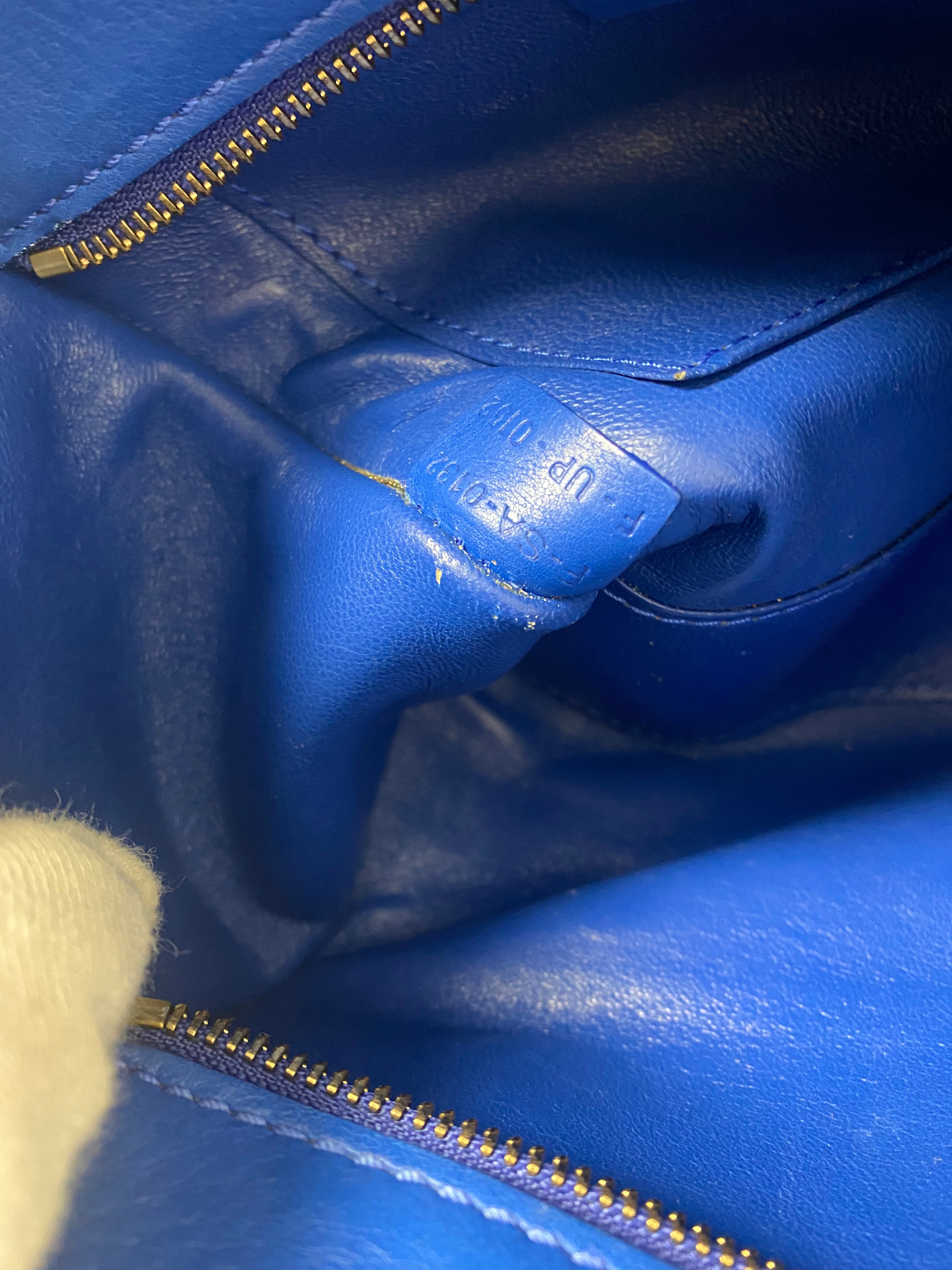 Céline Blue Leather Nano Luggage Tote Crossbody Bag for Women | Luxury Designer Handbag for Work, Travel & Everyday Use