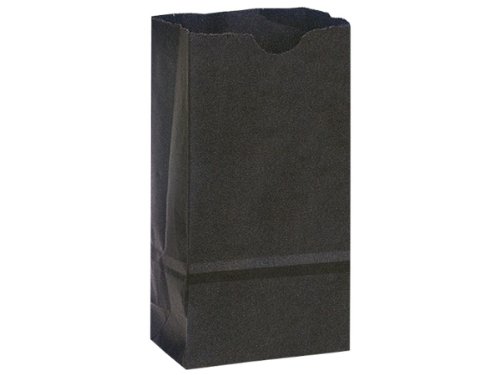 500 Pack 6 Lb Black Kraft Gift Bags 6 x 3.5 x 11 Inches - Small Party Favors, Holiday Gifts, Wedding Favors & Christmas Treat Bags for Candy, Cookies & Small Presents