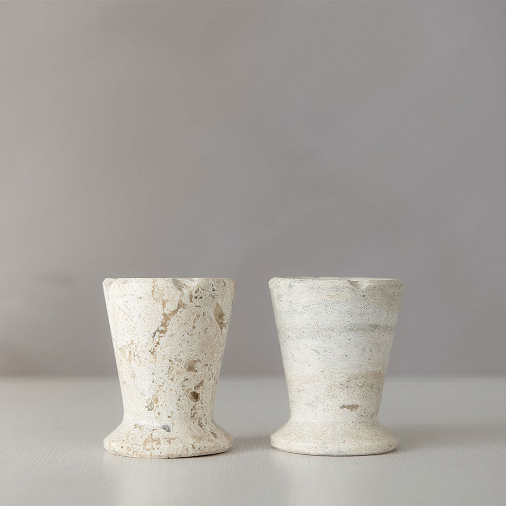 Natural Travertine Stone Candle Holder - Handcrafted Home Decor for Dining Table, Wedding Centerpiece & Spa Relaxation