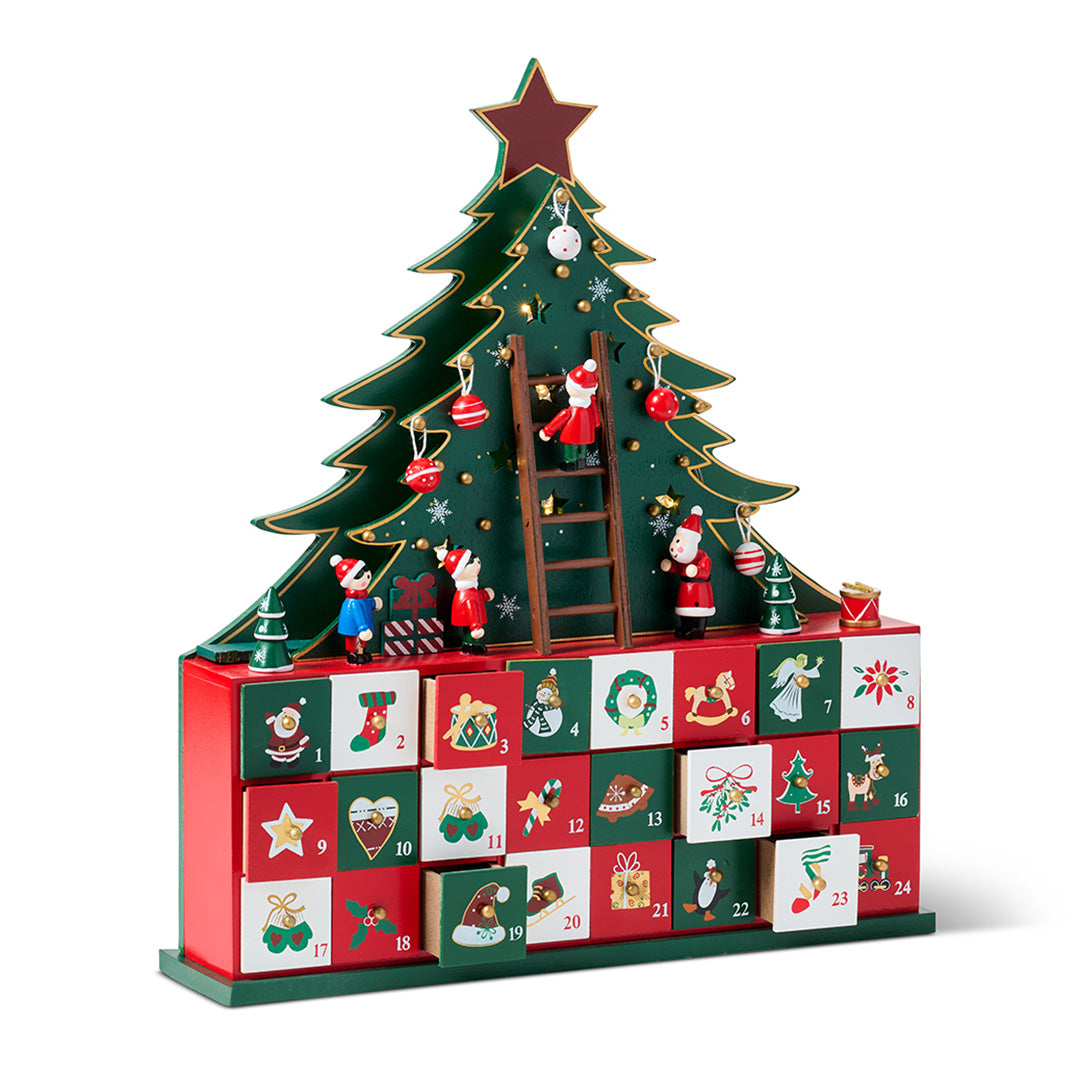 North Pole Christmas Tree Advent Calendar - 24 Days Countdown to Christmas, Holiday Decor & Gift for Kids - Perfect for Home, Office & Festive Celebrations