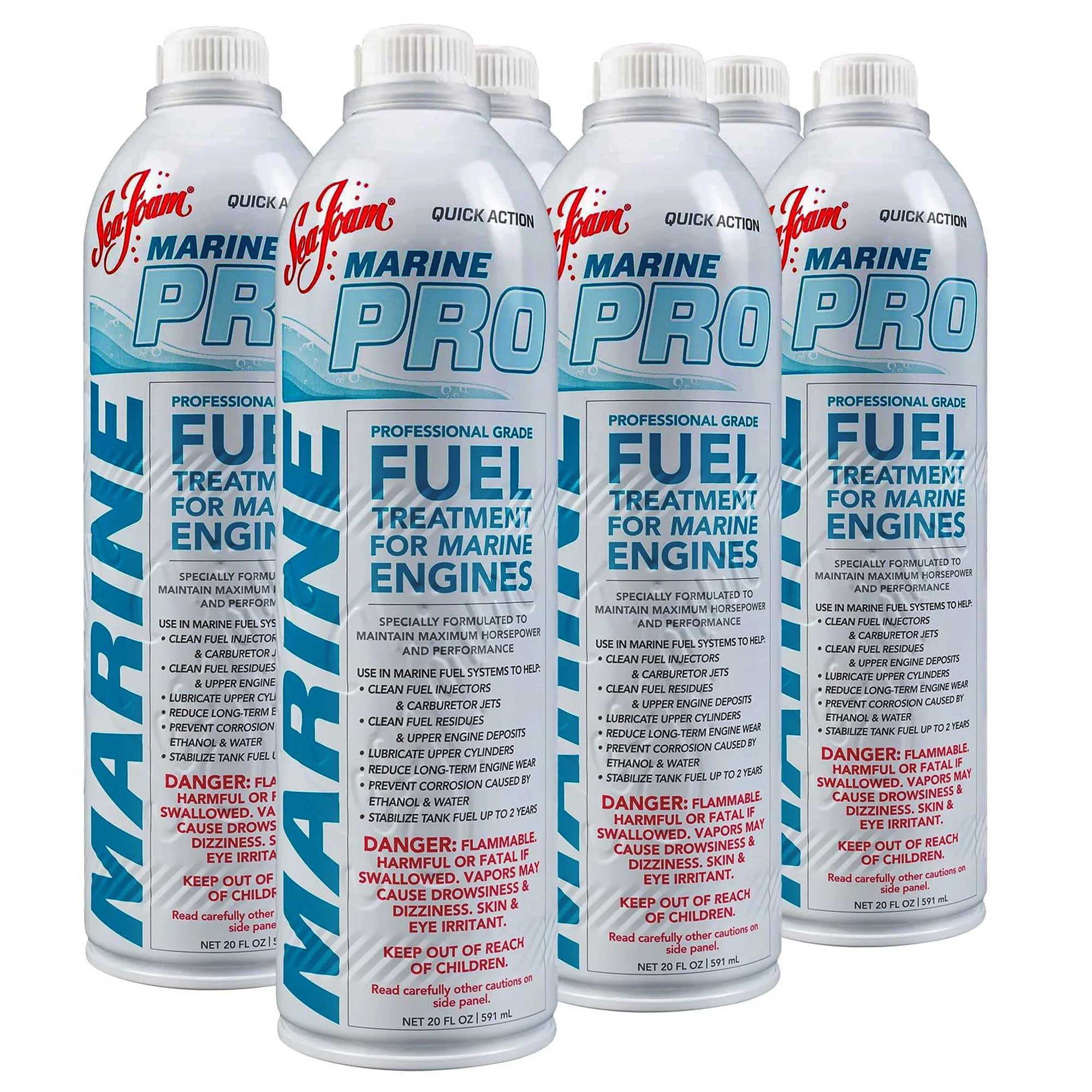Sea Foam Marine PRO MP20 Fuel System Treatment - 20 oz (Pack of 6) | Cleans Injectors, Stabilizes Fuel & Improves Performance for Boats, Jet Skis & Marine Engines