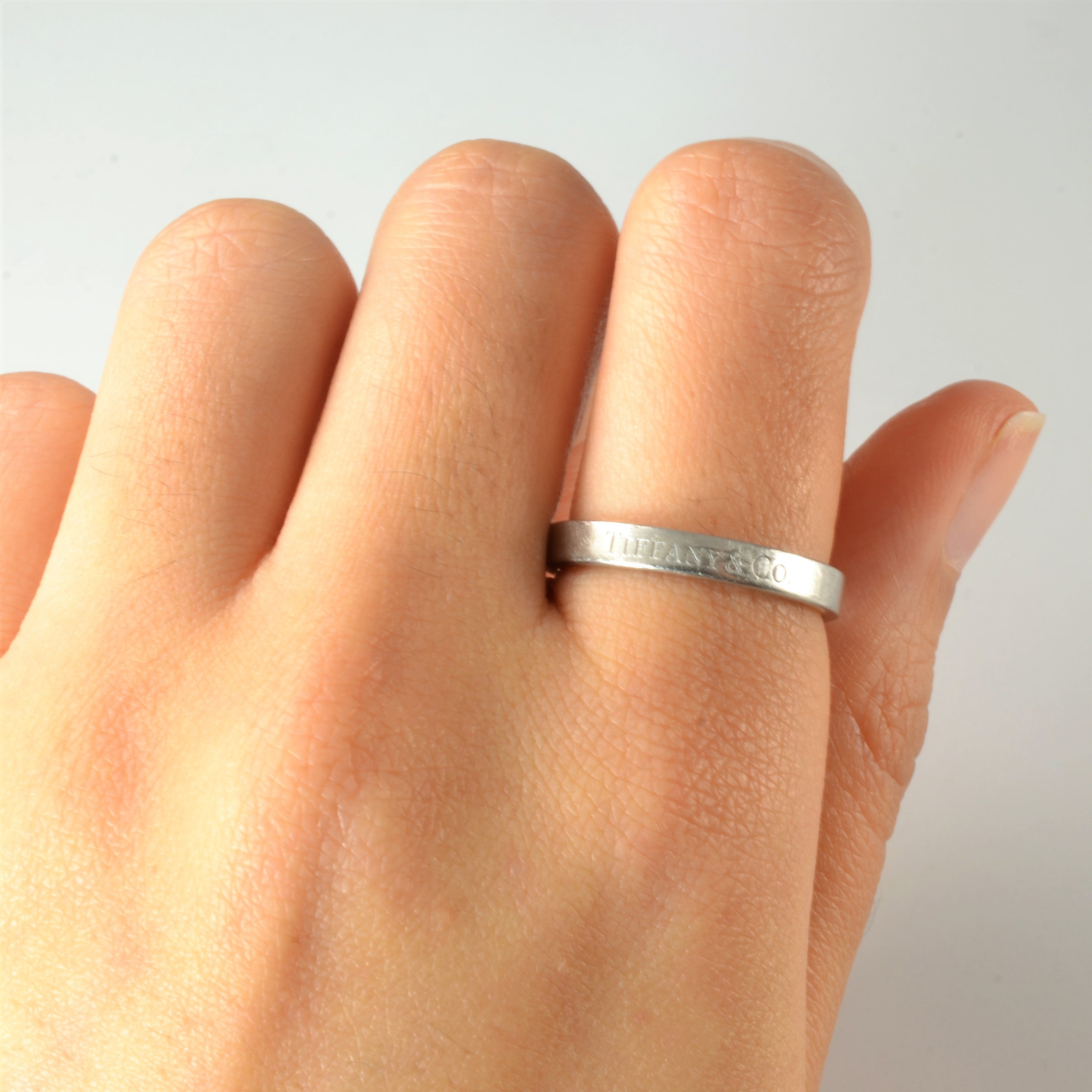 Tiffany & Co. Platinum Wedding Band Ring for Women - Size 7.75 | Elegant Jewelry for Engagement, Anniversary & Special Occasions