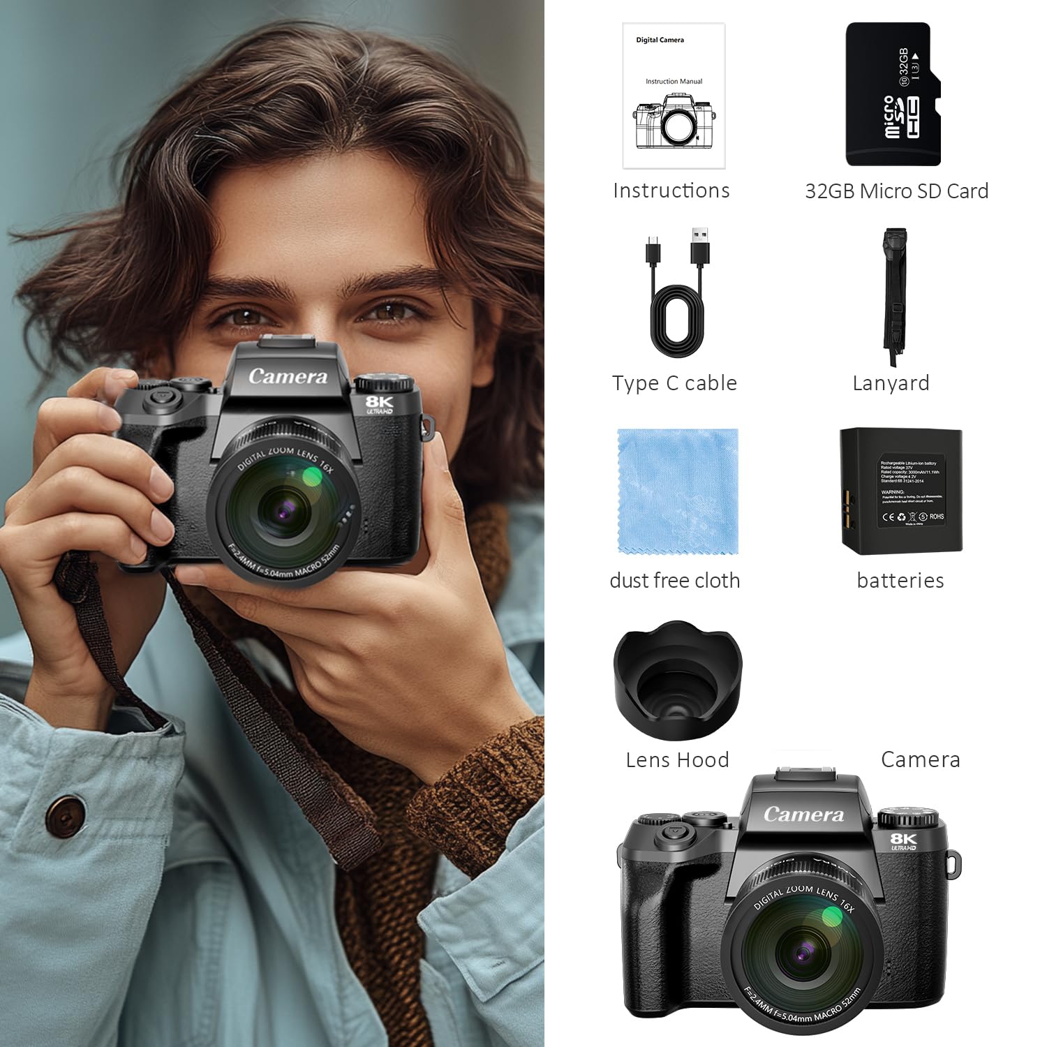 Saneen 8K Digital Camera for Photography & Video - 4