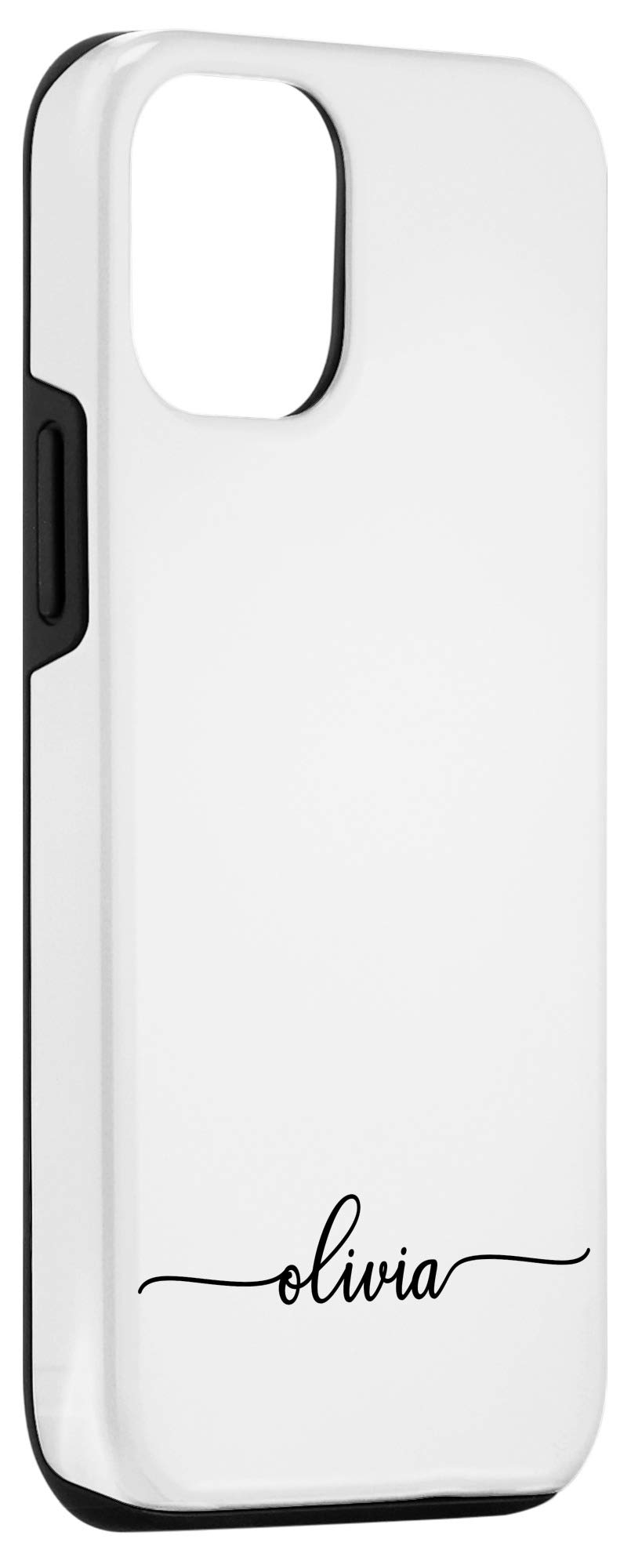 Personalized iPhone 12/12 Pro Phone Case - Custom Name Olivia Black & White Design - Perfect Gift for Birthday, Anniversary & Special Occasions - Slim Protective Cover for Everyday Use