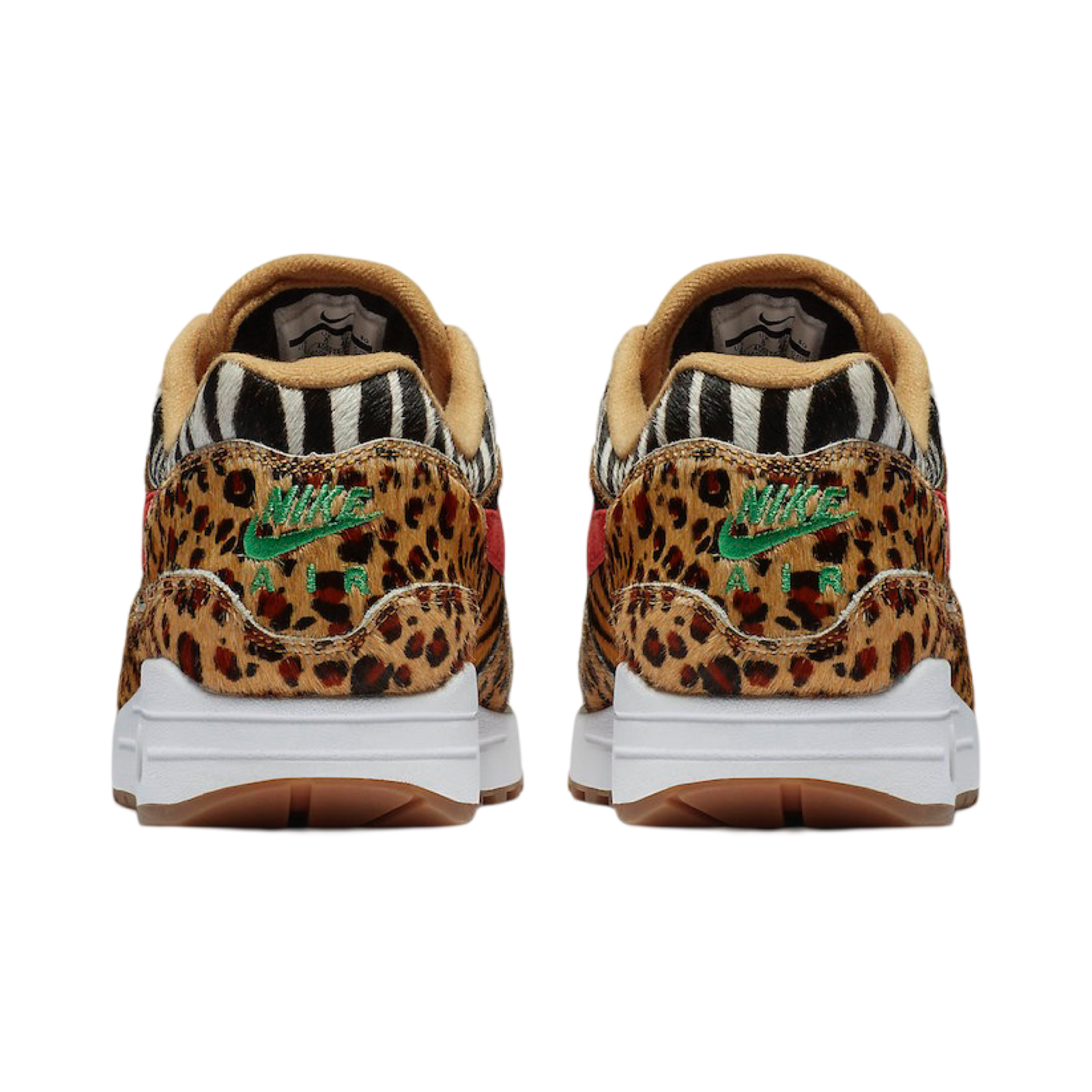 Nike Air Max 1 'Atmos Animal Pack 2.0' Wheat Sport Red Bison Sneakers - Men's Running Shoes for Casual Wear & Street Style Fashion
