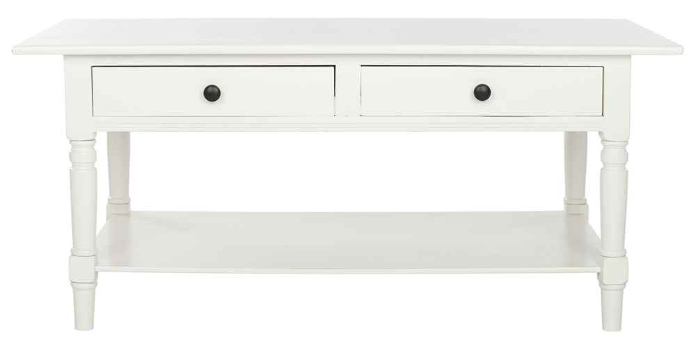 Safavieh American Homes Collection Boris Distressed Cream Coffee Table - Vintage Farmhouse Style Living Room Furniture for Home Decor