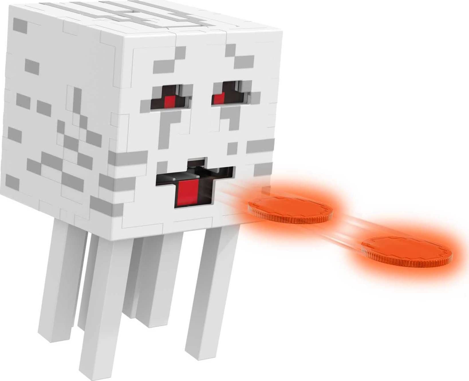 Mattel Minecraft Fireball Ghast Action Figure with 10 Shooting Discs - Official Video Game Collectible Toy for Kids & Fans - Perfect for Minecraft Battles & Display Collections