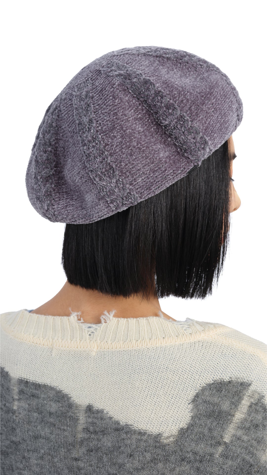 Stylish Cable Knitted Artist Beret - Soft Wool Winter Hat for Women & Men - Perfect for Painting, Photography & Fashion Outfits