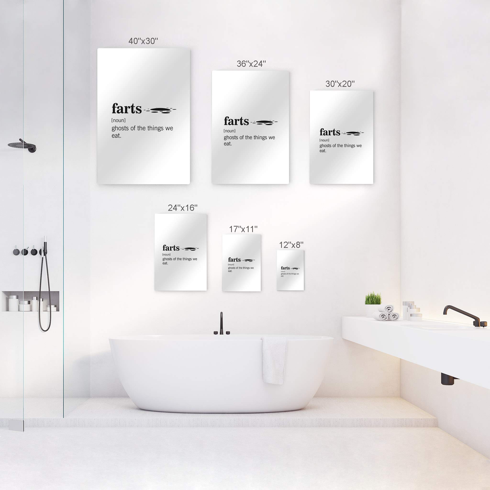 Funny Fart Definition Metal Print Wall Art - 36x24 Inch Bathroom Decor Sign with Humorous Quote | Ready to Hang Toilet Wall Decor | Made in USA | Perfect for Bathroom, Restroom & Home Humor Decor