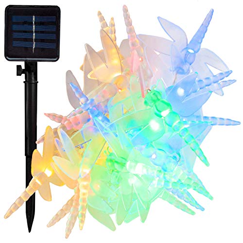 Solar Dragonfly - 8 Foot - Multi Colored