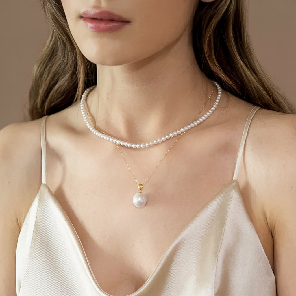 AAA Freshwater Pearl Strand Necklace - 3.5-4mm Pearls, 17 Inch Length - Elegant Jewelry for Women, Perfect for Weddings, Parties & Special Occasions