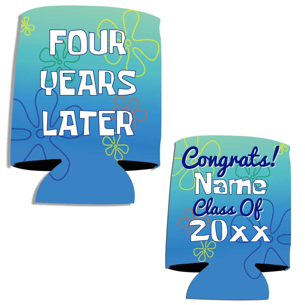Custom Graduation Can Coolers - Personalized 4 Years Later Graduation Party Beverage Sleeves (100 Pack) - Perfect for Graduation Parties, College Dorms & Alumni Reunions