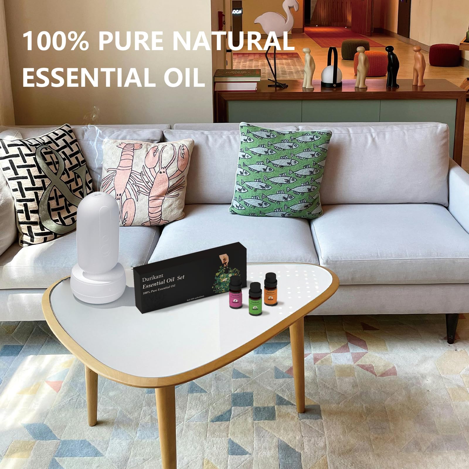 **100% Pure Natural Essential Oil Set - 6 Pack (10ml Each) Tea Tree, Eucalyptus, Lavender, Orange, Peppermint, Lemon Oils for Aromatherapy, Diffusers & DIY Skincare**