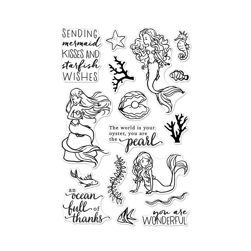 Hero Arts Clear Stamps - Color Layering Mermaid Kisses Stamps for Card Making, Scrapbooking & DIY Crafts | Perfect for Birthday Cards, Wedding Invitations & Art Journaling