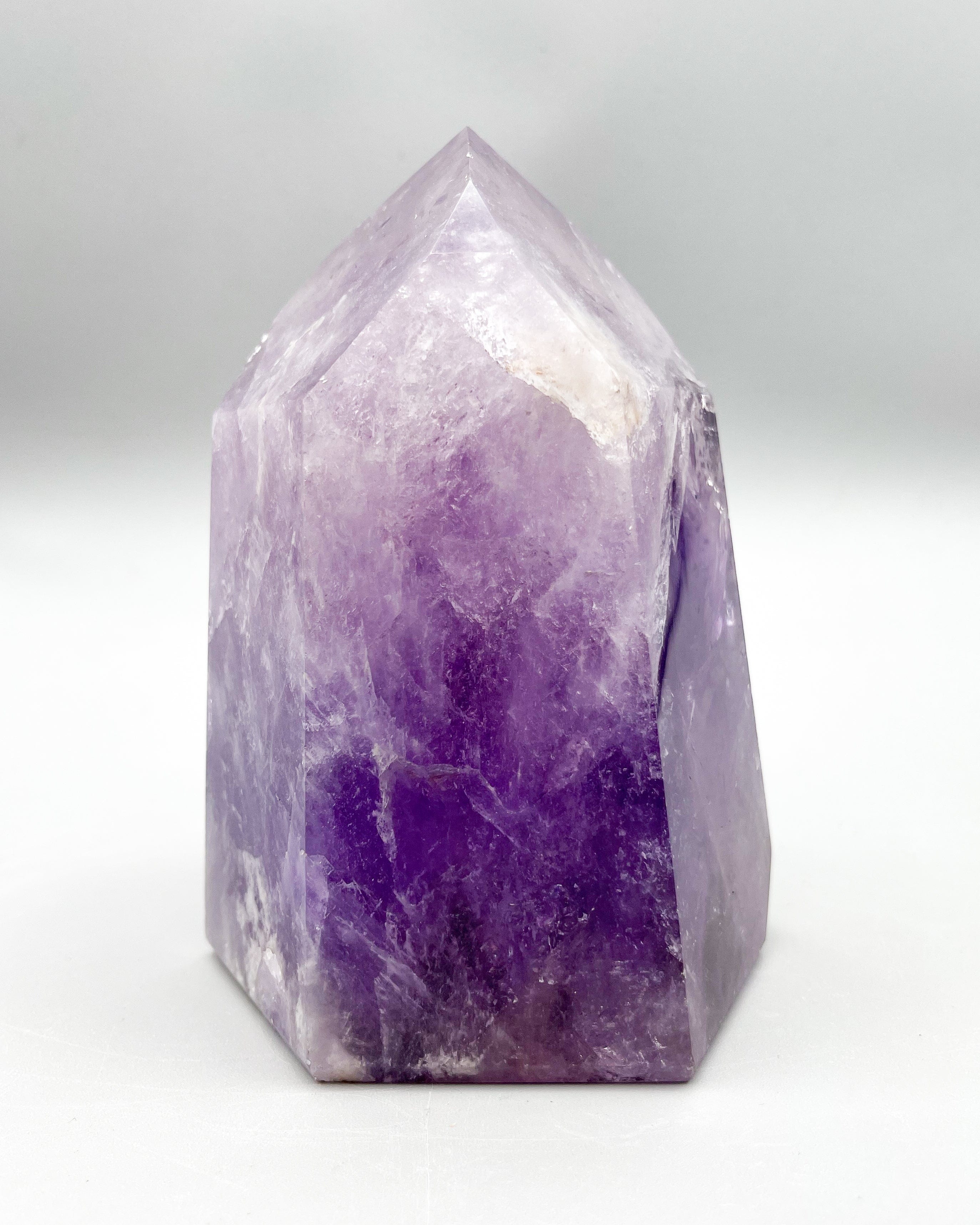 Natural Amethyst Single Point Crystal Carving - Healing Stone for Meditation, Reiki & Energy Work - Perfect for Home Decor, Yoga & Spiritual Practices