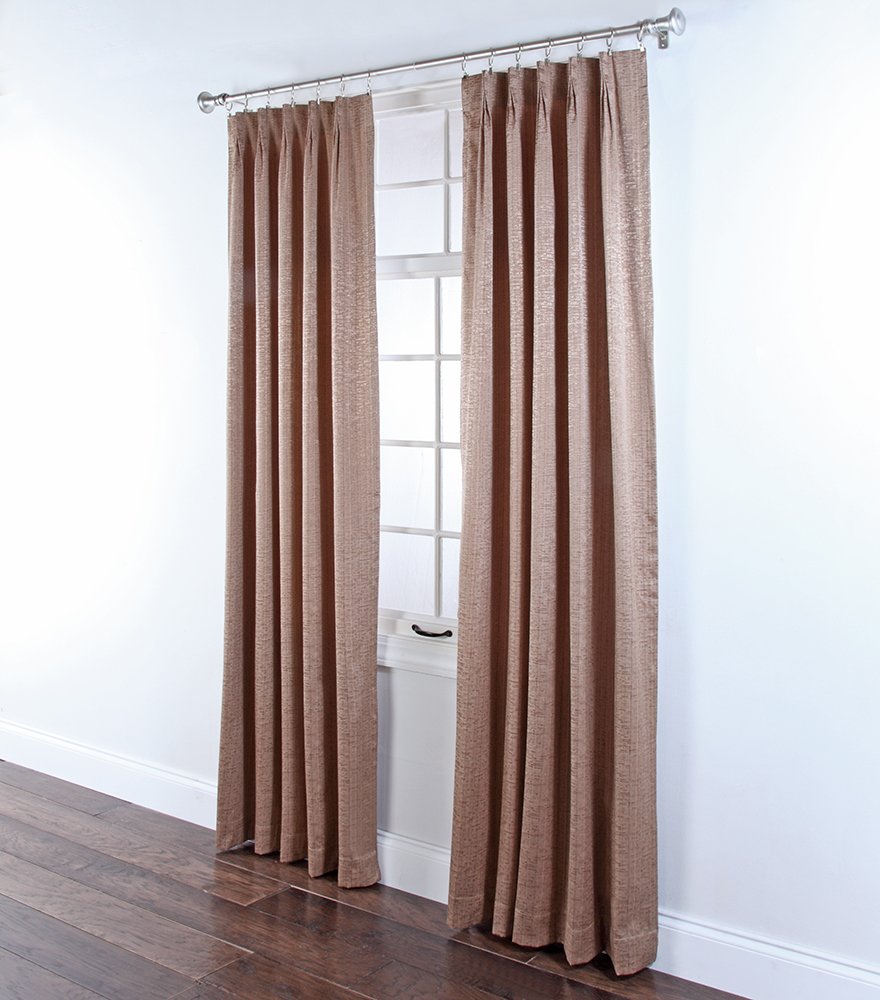 Renaissance Home Fashion Stylemaster Portland Pinch Pleated Foam Back Drapes - 2 Panels 24x84 Inches, Tan - Elegant Window Curtains for Living Room & Bedroom