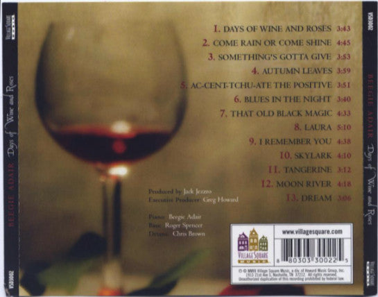 Beegie Adair - Days Of Wine And Roses Jazz Album CD (New or Mint Condition) | Perfect for Relaxing Evenings & Dinner Parties