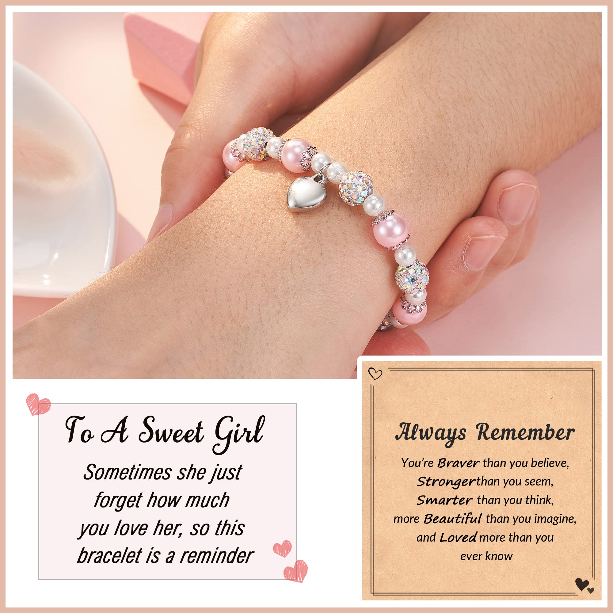 HGDEER Natural Stone Beaded Bracelet for Women & Teen Girls - Trendy Birthday Gift with Inspirational Quote Card | Boho Chic Jewelry for Everyday Wear & Special Occasions