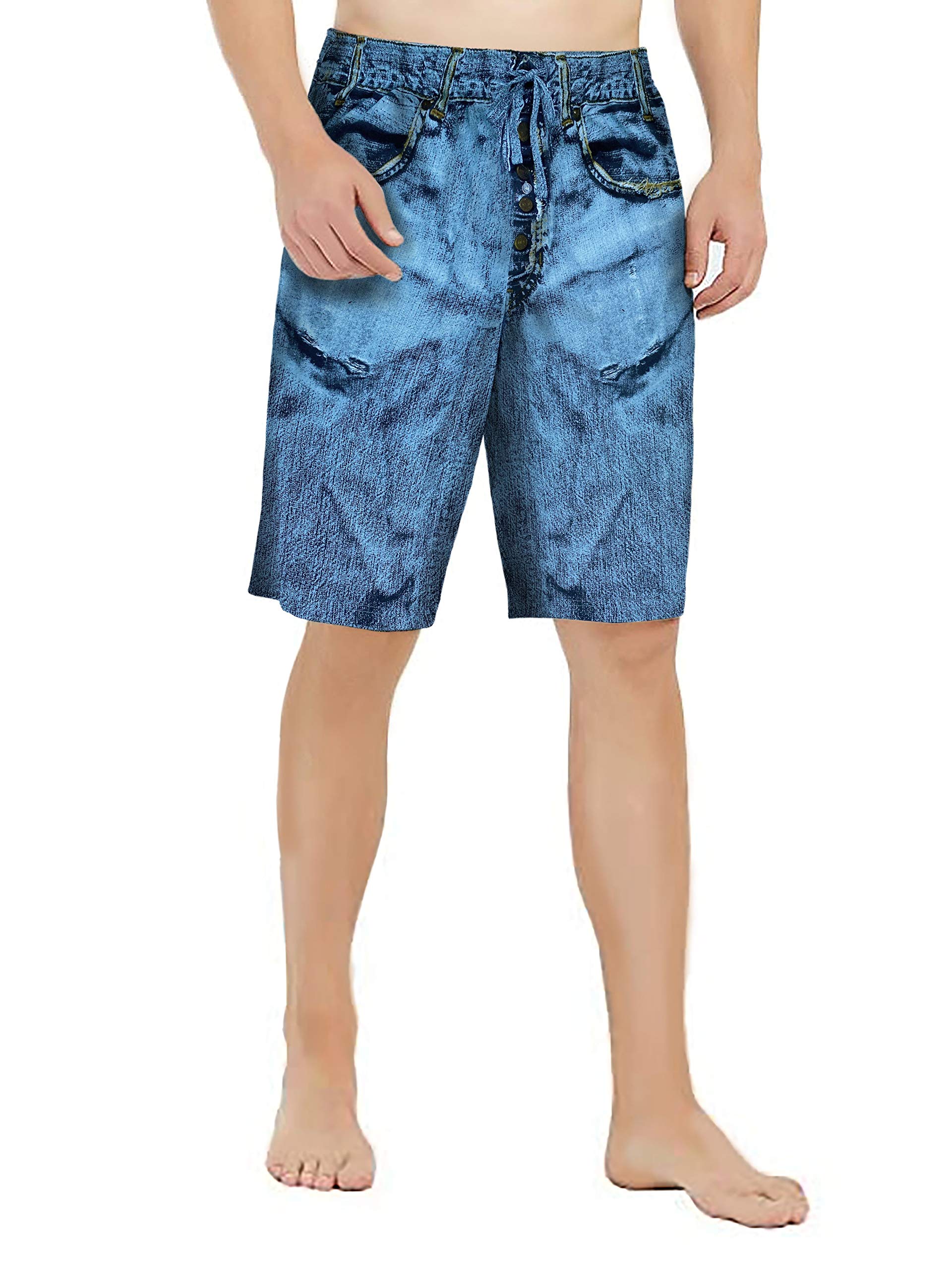 Men's Comfortable Faux Denim Pajama Pants - Soft Lounge Pants for Sleep & Relaxation at Home