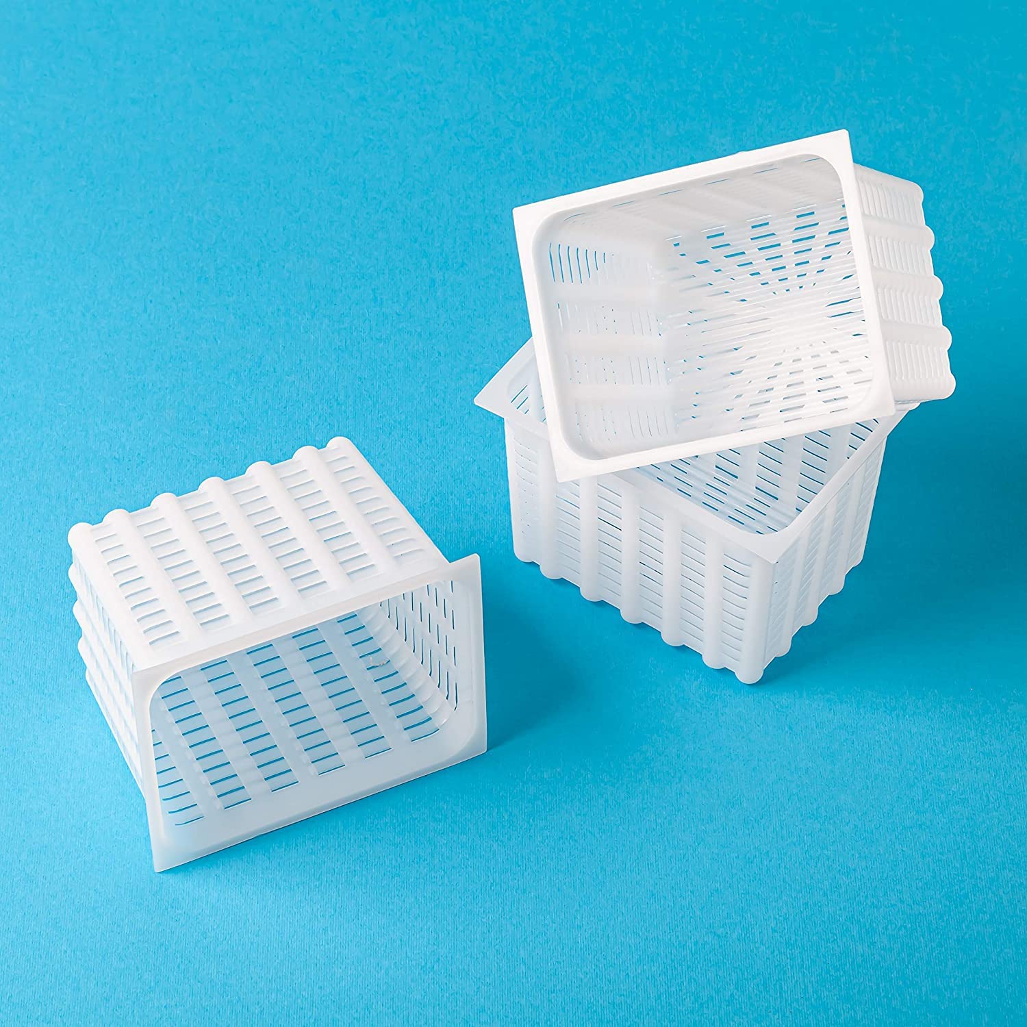 Cheese Making Kit - 3pcs Cheese Molds for Soft & Hard Cheese (0.4L/0.35kg) - Perfect for Goat Cheese, Cow Cheese & DIY Cheese Making at Home - Ideal for Homemade Mozzarella, Ricotta & Artisan Cheeses
