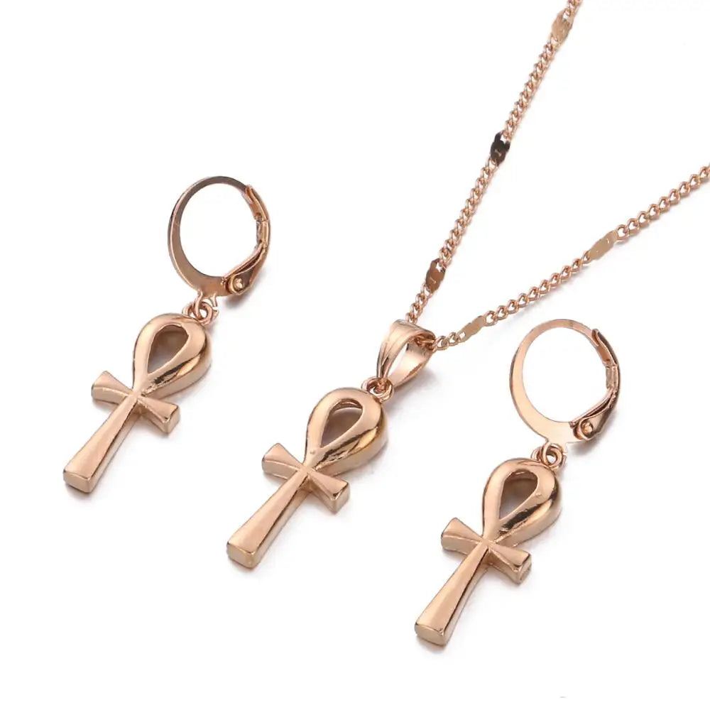 Authentic Egyptian Jewelry Set - Handcrafted Necklace & Earrings for Women - Perfect for Weddings, Parties & Special Occasions