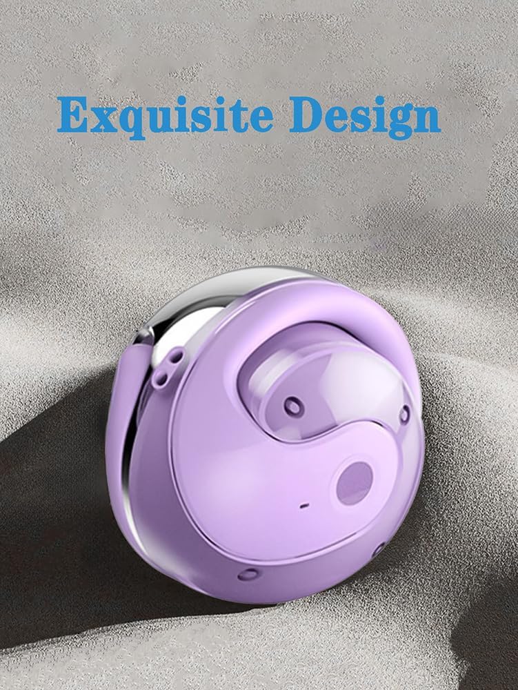 Wireless Bluetooth Earbuds with Charging Case - Ball Shape TWS Gaming Headphones, Low Latency for iPhone & Android (Purple) - Perfect for Gamers, Runners, Fitness & Sports Enthusiasts