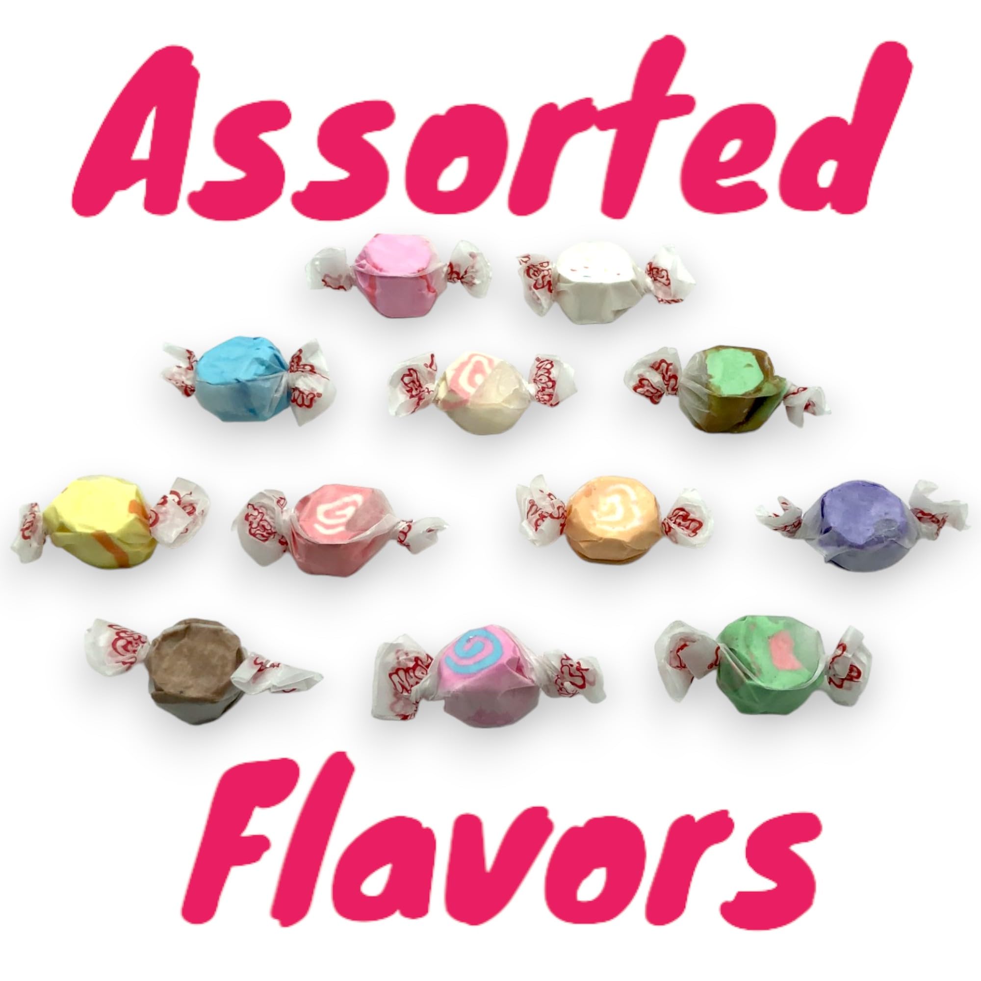 Klub Bulk Gourmet Salt Water Taffy Candy - 1.5 lbs Assorted Flavors Individually Wrapped, Peanut Free & Gluten Free - Perfect for Parties, Events, Gifts & Office Snacks (24 oz)
