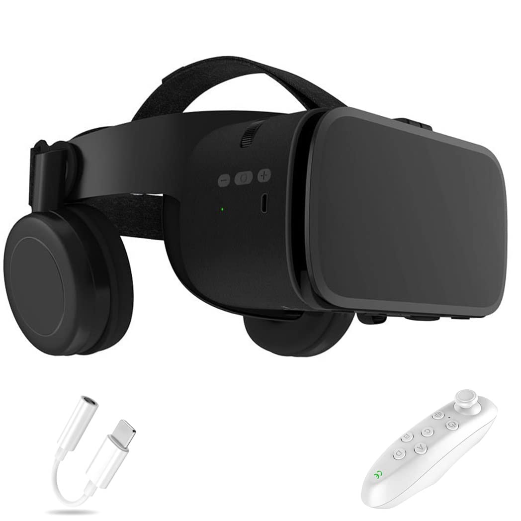 3D VR Headset with Bluetooth Controller - Compatible with iPhone 13 Pro Max/13 Pro/13/12/11, Samsung Galaxy S21, Huawei & Xiaomi Series - Immersive Virtual Reality Gaming & Movie Experience for Home Entertainment