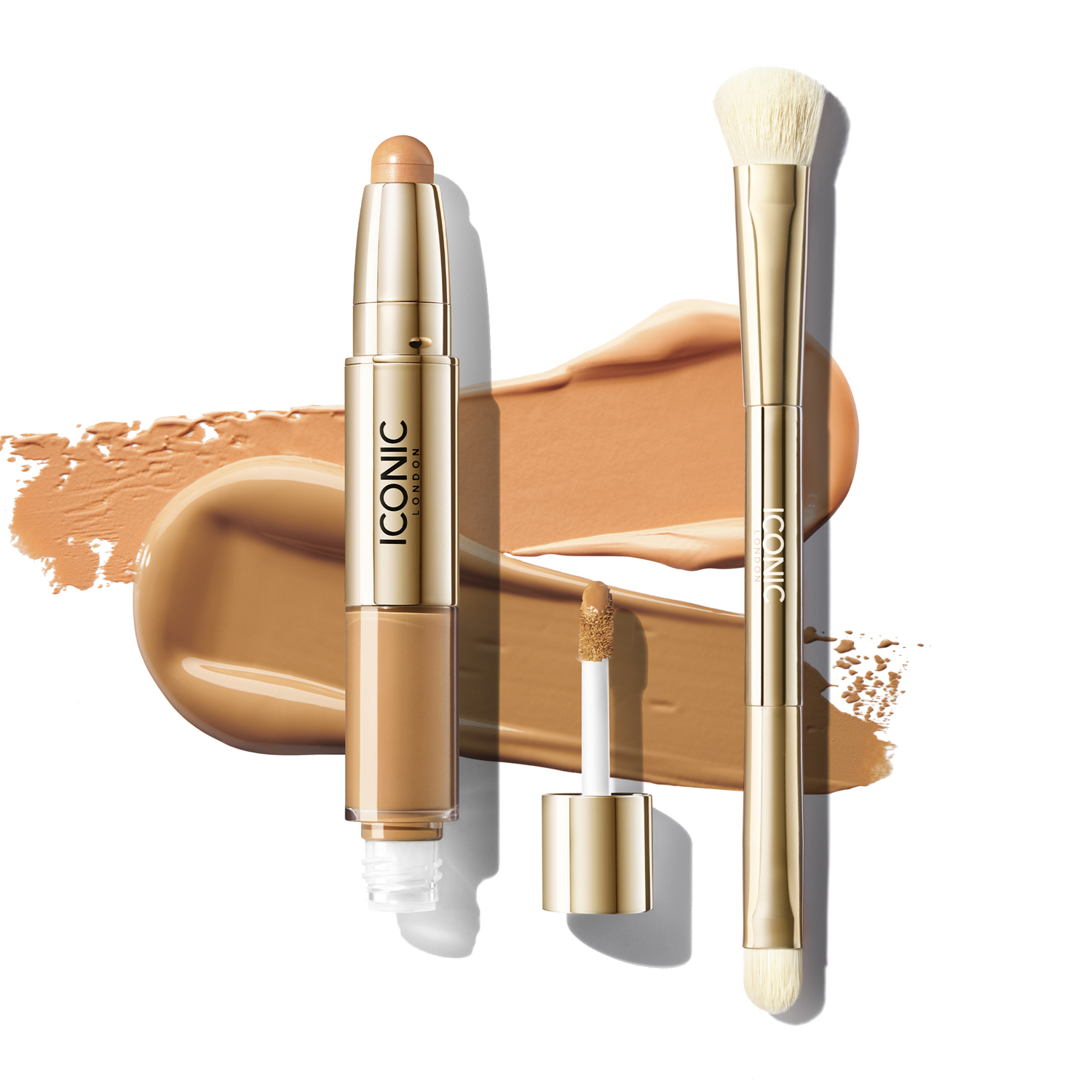 Radiant Concealer & Brightening Duo with Brush - Full Coverage Makeup for Dark Circles & Blemishes - Perfect for Everyday Wear & Special Occasions