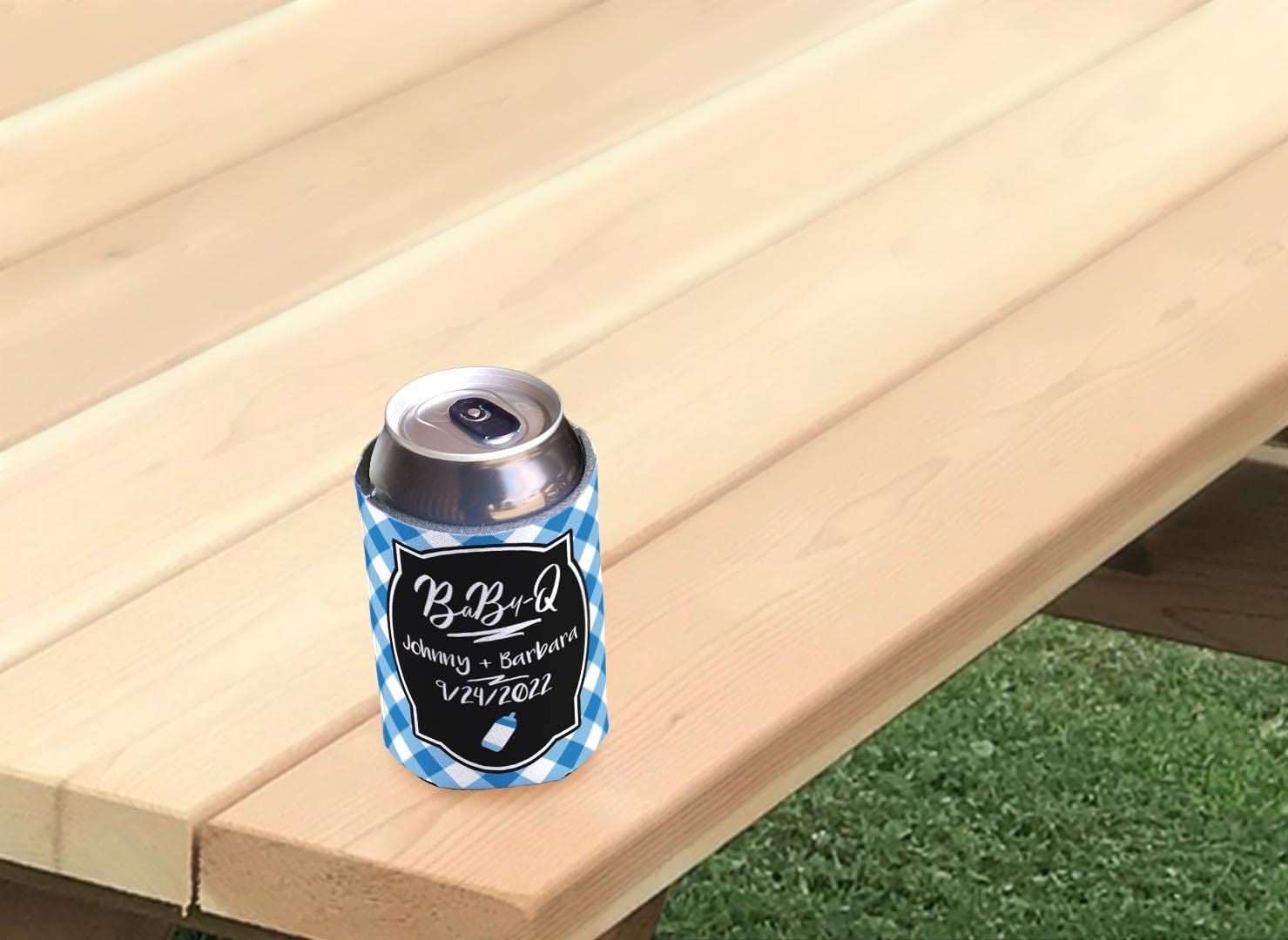 Personalized Baby Shower Favors - 48-Pack Custom Name & Date Can Coolers (Blue) | Perfect for Baby Showers, Birthday Parties & Outdoor Events