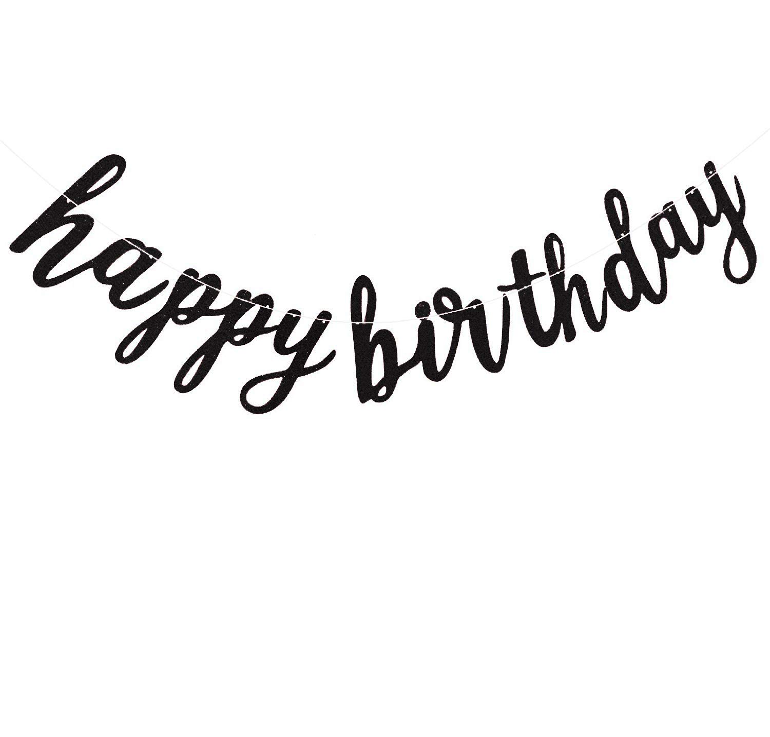 Fecedy Black Happy Birthday Alphabet Banner - Premium Party Decorations for Birthday Celebrations, Baby Showers & Special Events