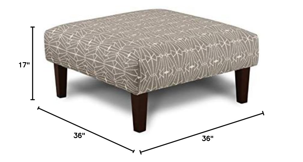 Furniture of America Gauthier Contemporary Gray Fabric Square Ottoman - Perfect for Living Room, Bedroom & Home Decor