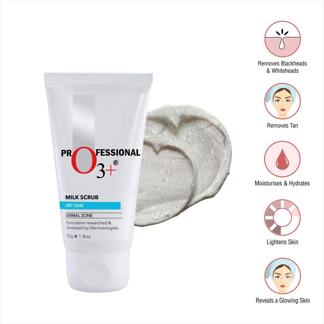 O3+ Milk Scrub with Macadamia Nut Extracts - Exfoliating Face & Body Scrub for Clean, Bright Skin | Perfect for Dry Skin & Spa Day Self Care