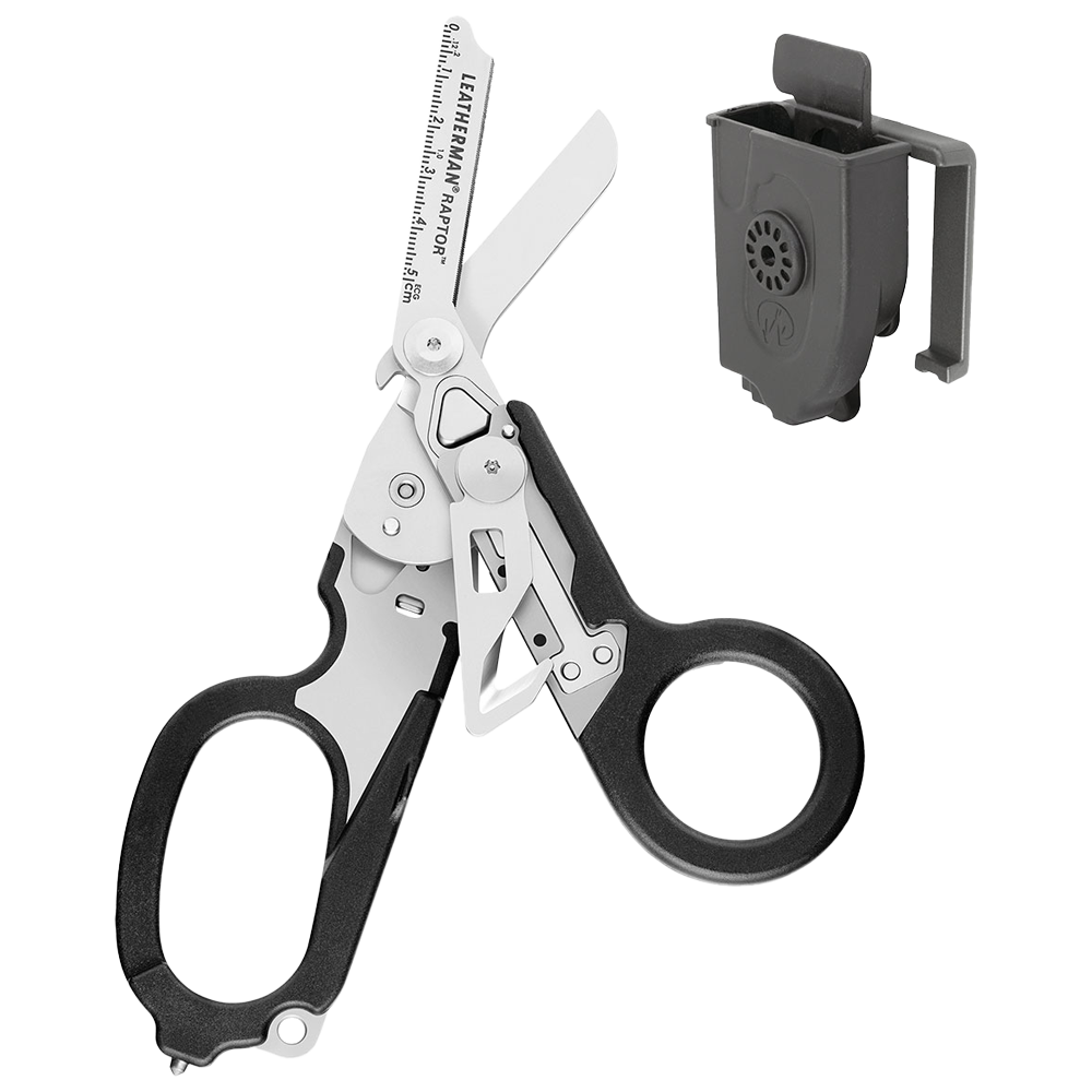 Raptor Rescue Folding Medical Shears - Black - Emergency Trauma Shears for First Aid Kits, EMS, Nursing & Outdoor Survival