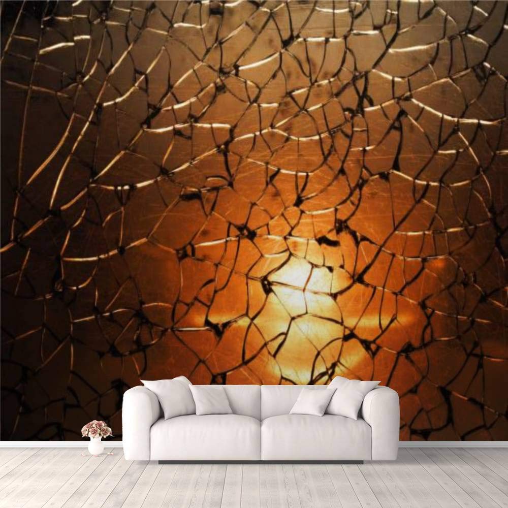 3D Wallpaper - Broken Glass Texture with Backlight Effect | Self-Adhesive Peel & Stick Wall Mural for Bedroom, Living Room, Dorm Decor | Shattered Mirror Background for Walls, Ceiling & Wardrobe | Perfect for Modern Home, Office & Commercial Spaces