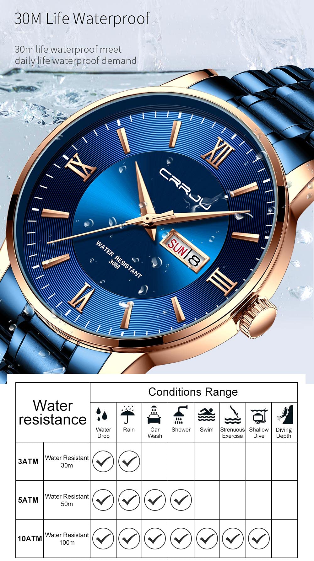 Luxury Men's Stainless Steel Watch - Business Chronograph for Office & Formal Events