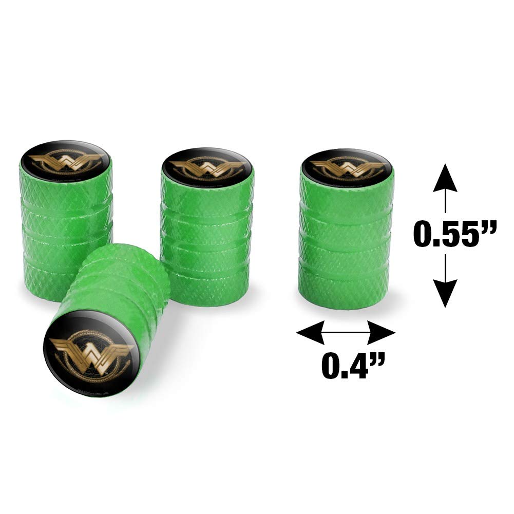 Wonder Woman Movie Golden Lasso Logo Aluminum Valve Stem Caps for Car Wheels - DC Comics Superhero Accessories for Tire Rims & Custom Vehicles