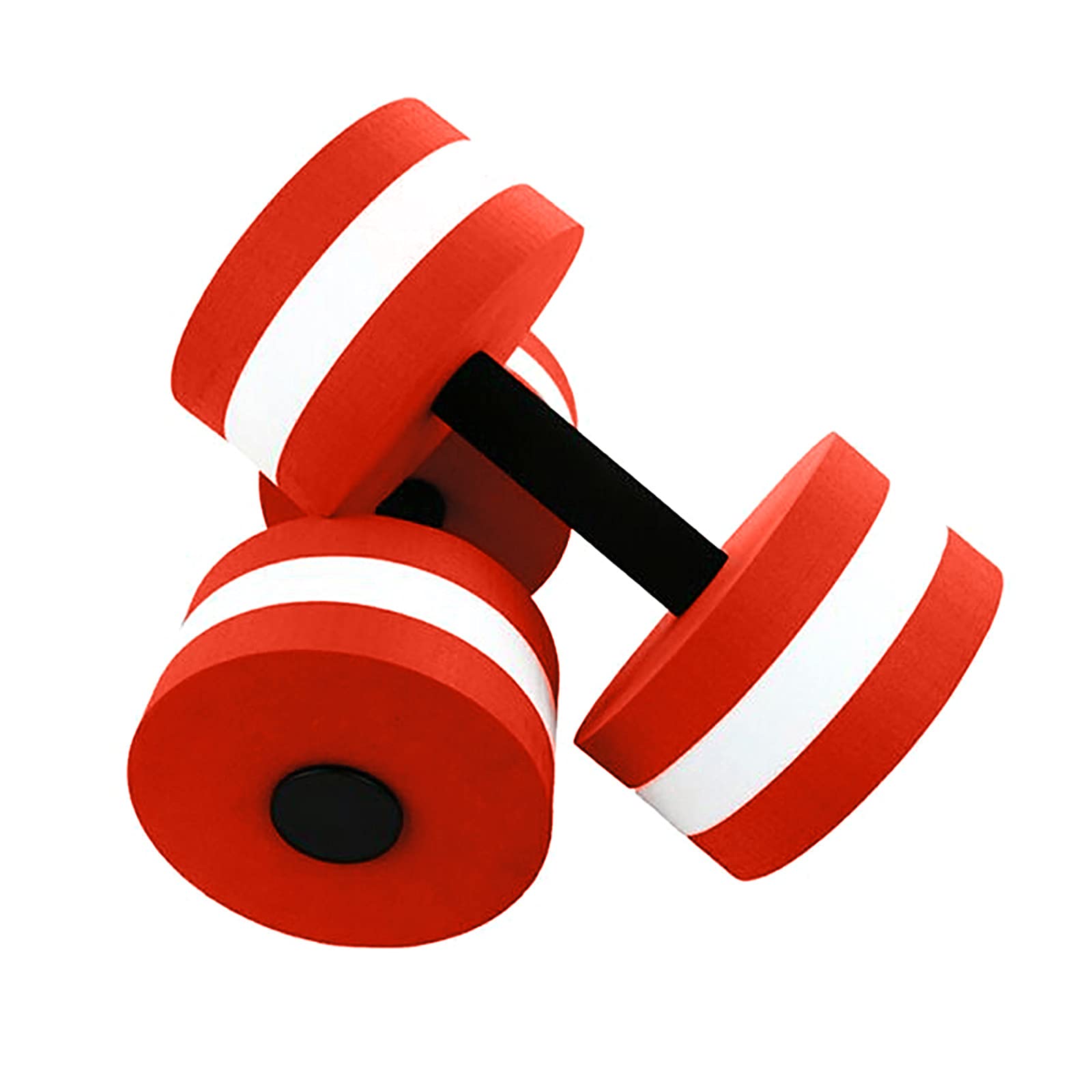 1 Pair Red Aqua Fitness Foam Dumbbells - Water Resistance Hand Bars for Pool Aerobics, Swimming & Aquatic Therapy
