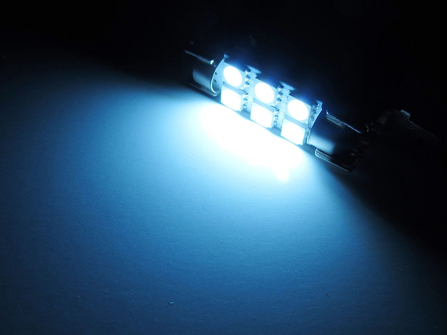 2-Pack White 6 SMD 39mm/41mm 6411 Festoon LED Bulbs for Car Visor Vanity Mirror - Interior Lighting Upgrade for Cars, Trucks, SUVs