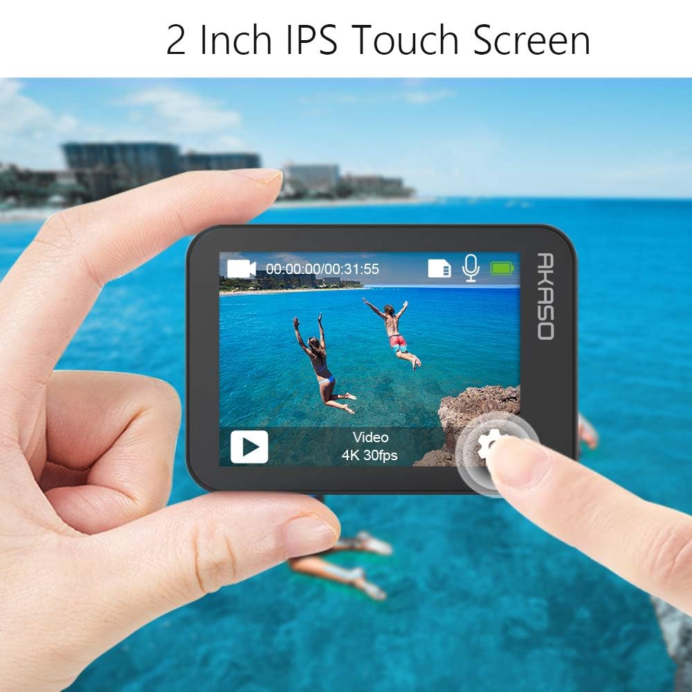 AKASO V50X Native 4K30fps 20MP WiFi Action Camera with EIS Touch Screen, 4X Zoom, 131ft Waterproof Underwater Camera, Remote Control Sports Camera with Floating Grip - Perfect for Diving, Surfing, Skiing & Outdoor Adventures