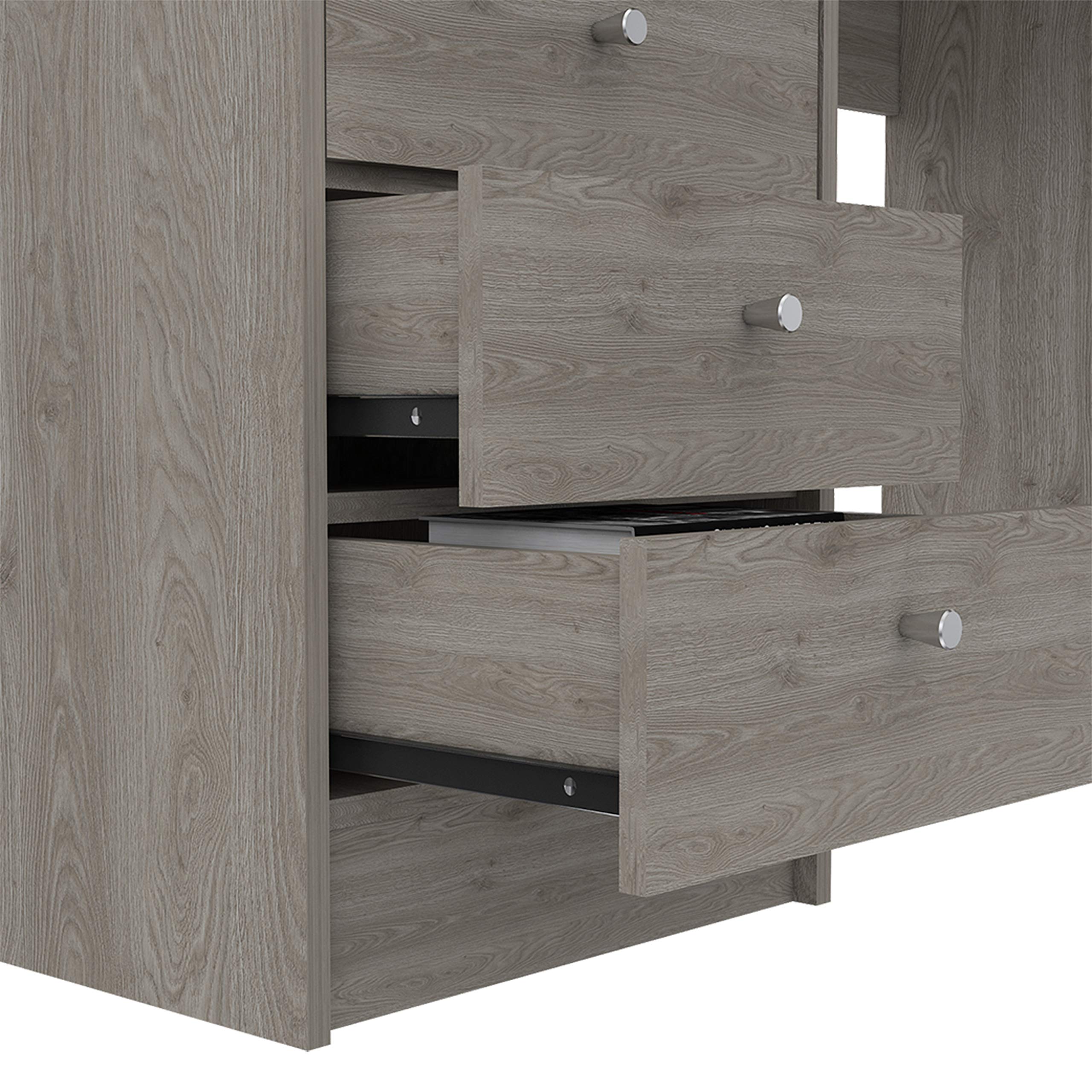 Tuhome Modern Engineered Wood Ash Andalucia 3-Drawer Computer Desk - Home Office Workstation for Study, Writing & Gaming