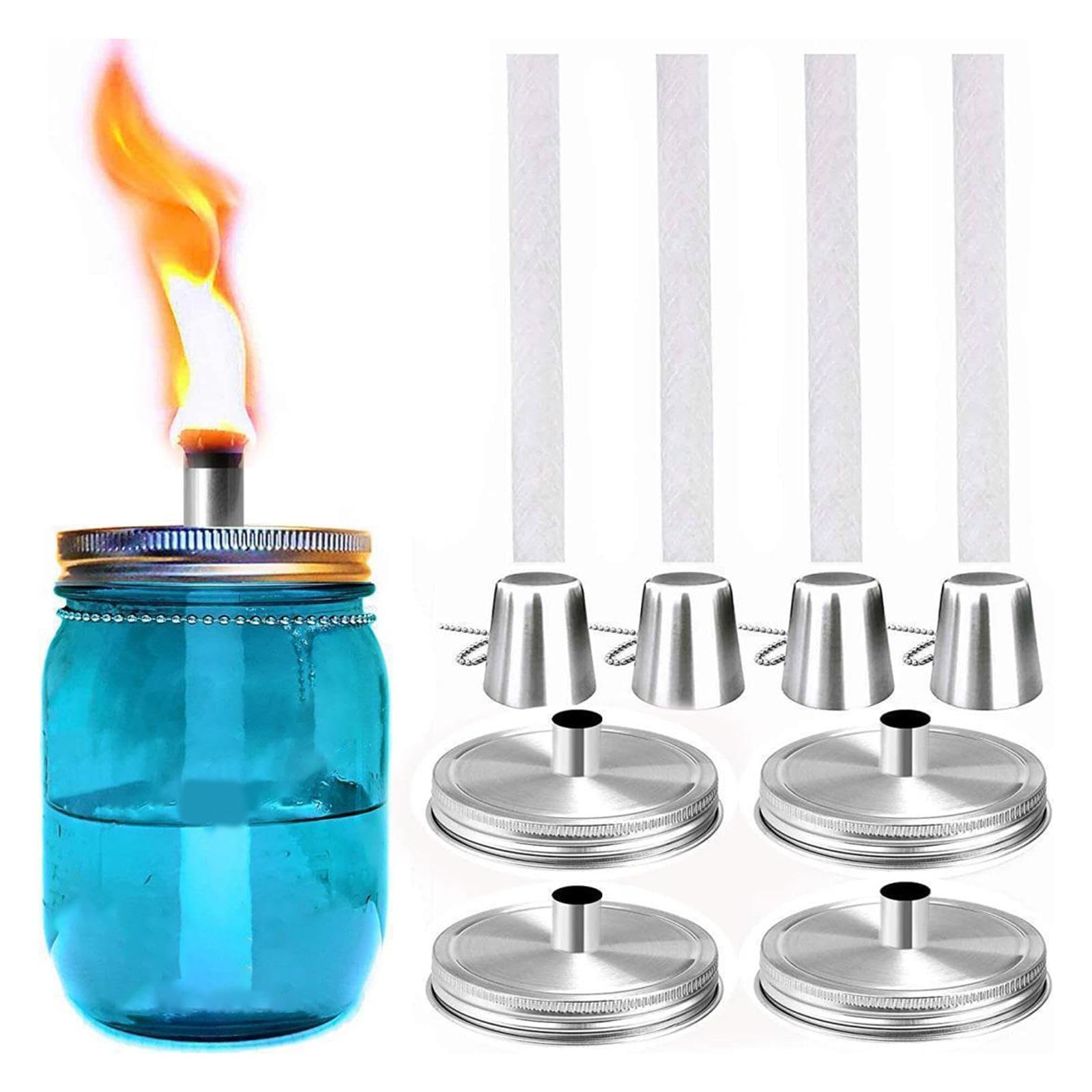 SAZ DEKOR 4X Premium Cotton Lamp Wicks - Replacement Wicks for Tiki Torches, Candle Making & Outdoor Garden Lights - Perfect for DIY Candles, Patio Decor & Backyard Parties
