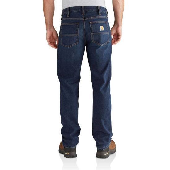 Men's Rugged Flex Relaxed Straight Leg Jeans - Comfortable Stretch Denim Pants for Casual Wear & Outdoor Activities | Durable Workwear & Everyday Style