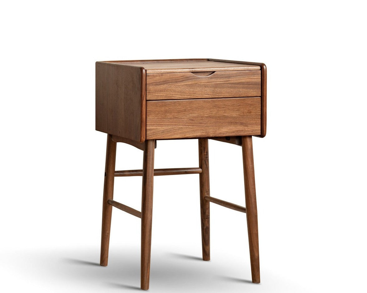 Solid Black Walnut Wood Mirror Dressing Table - Elegant Vanity Desk for Bedroom, Bathroom & Makeup Area